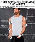 Man using Beefy Forearm Strengthener And Wrist Roller With Ultra Strong Nylon Webbing 43.3 Or 51.2 Inch Options in gym.