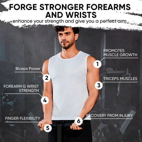 Man using Beefy Forearm Strengthener And Wrist Roller With Ultra Strong Nylon Webbing 43.3 Or 51.2 Inch Options in gym.