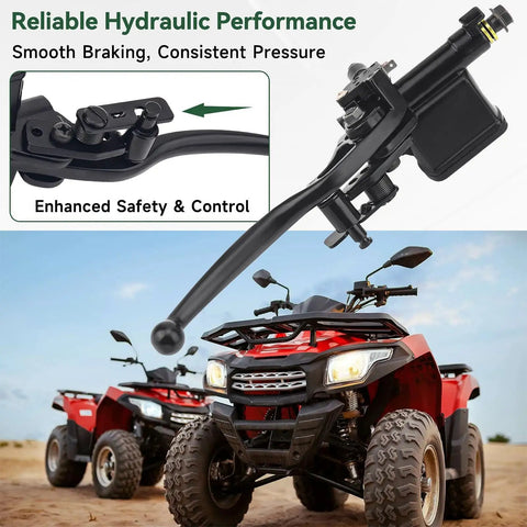 Seven Eighth Inch Universal Left Hydraulic Brake Master Cylinder Lever Pump Ride Ready For TaoTao Koketa Sunl Kazuma 50cc 70cc 90cc 110cc 125cc 150cc 200cc 250cc Motorcycles ATVs Dirt Bikes Moped