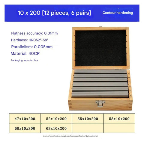 Pro Grade Heavy Duty Parallel Setup Blocks 12 Pack Alloy Steel Gauge Kits For Cnc Milling Router Table Saw Precision Machining Tool Shop Ready Gear Bundle in wooden case.