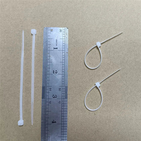 1000 Count 4 Inch Heavy Duty Cable Zip Ties, Premium Nylon Self Locking Wire Ties, ruler showing size comparison.