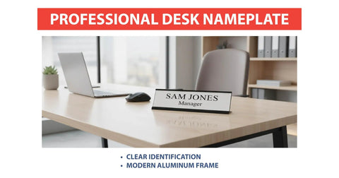Durable Aluminum 2 By 10 Inch Office Desk Nameplate Sign Holder Matte Black One Pack For 2 By 8 Or 2 By 10 Nameplates Easy To Update.