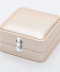 Vintage Zinc Alloy Box Latch Slick Self Locking Clasp on beige jewelry box, secure closure feature visible