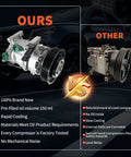 Heavy Duty AC Air Conditioner Compressor With Clutch For Hyundai Accent 2012 To 2017 comparison image showcasing new vs old parts.