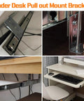 Under Desk Keyboard Tray Pull Out Slide With Height Adjustable Full Extension Ball Bearing Rails in ergonomic setup.