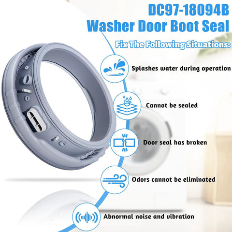 Beefed Up DC97 18094B Washer Door Boot Seal Gasket Diaphragm Replacement For WF42H5000AW A2 covers against leaks and noise
