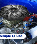 Slick 14 Inch Electric Radiator Cooling Fan Mount Kit With Beefy Brackets And Secure Tie Straps For Your Rig That Takes Out Summer Heat Like A Champion installed on engine components.