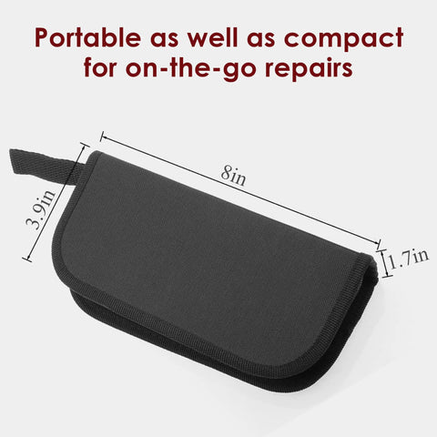 Compact nylon case from Pro Grade All In One Watch Repair Tool Kit With 147 Pieces for DIY watch maintenance.
