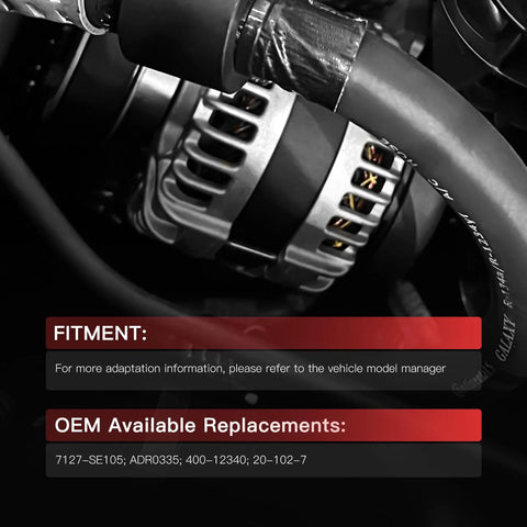 One Wire Self-Exciting 12V 105Amp Alternator Replacement For 10SI Style SBC And BBC Engines installed in a car engine bay.