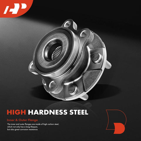 Two Front Wheel Bearing And Hub Assembly Pack Fits Toyota RAV4 2006 2012 V6 Engine And 2013 2018 Models Mirai 2016 2020 Scion tC 2011 2016 Non ABS 5 Lug Manual Transmission Compatible Heavy Duty Load Bearing For A Smooth Ride And Easy DIY Replacement displayed at an angle