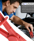 Person using Three Size Hose Pinch Off Pliers Set For Fuel Brake And Radiator Hoses With Non Slip Grip in automotive maintenance