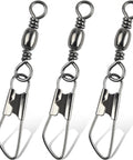 High Strength Fishing Barrel Swivels With Safety Snap Stainless Steel Barrel Swivel For Saltwater And Freshwater Copper Core