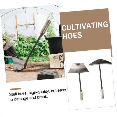 Two Pack Steel Hand Hoe Set For Weeding And Gardening shown with durable design in garden setting