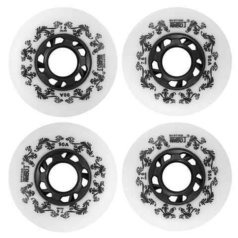 4 Pack Inline Skate Wheels Without Bearings And Spacers 90A Outdoor Freestyle Durable Replacement Wheels Available In 72mm 76mm Or 80mm For Roller Hockey Skates