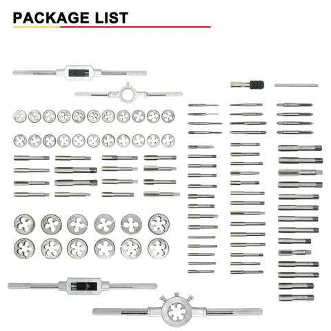110 Piece Tap And Die Set With Storage Case For Metric Threads M2 To M18 Includes Taps Dies Holders And Wrench Pro Grade Shop Ready Tool Kit For Garage Workshop And Mechanical Projects