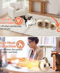 Portable 400W Space Heater For Office And Desk Use with tip-over and overheating protection illustrated