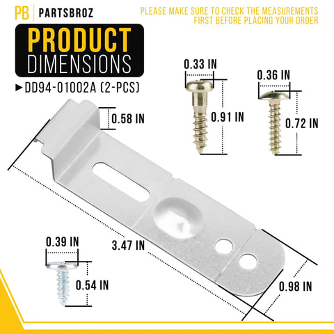 Dishwasher Assembly Install Kit With Mounting Brackets For Samsung dimensions and screw measurements