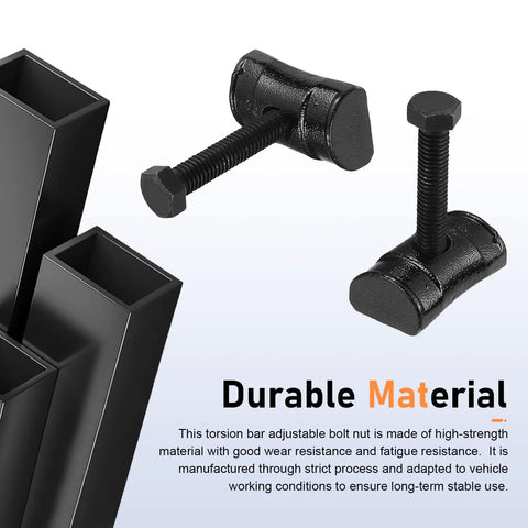 Heavy Duty Torsion Bar Key Adjustment Block Nuts And Bolts Full Thread Bolt Kit 11561233 15530026 Oem Spec, black steel bolts