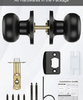 Matte Black Passage Door Knobs Set For Hallways And Closets No Locking Interior Door Handles 5 Pack Modern Satin Finish