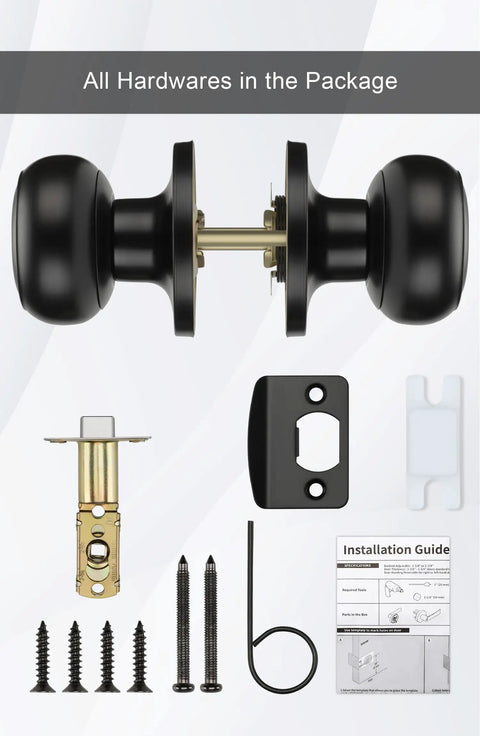 Matte Black Passage Door Knobs Set For Hallways And Closets No Locking Interior Door Handles 5 Pack Modern Satin Finish
