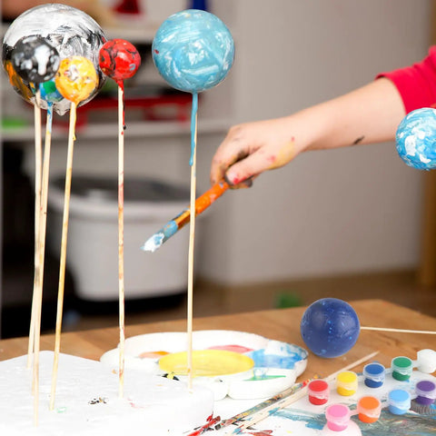 Hands On Solar System Project Kit For Kids Ages 3 To 5 With Foam Planets And Foam Balls Sun Stars Bamboo Sticks Flags Brushes