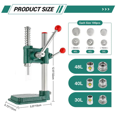Zero Sweat DIY Fabric Button Maker Machine Kit Packs 300 Heavy Duty Buttons And Three Perfectly Sized Molds For Upholstery Work Doll Sewing And Weekend Craft Vibes