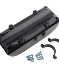Tough As Nails E Bike Battery Controller Box With Reinforced Plastic And Metal Cover For Electric Mountain Bikes showing protective lid and screws.