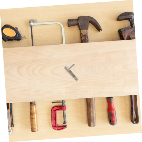 Dang Solid Stainless Steel Indexing Plunger Pin And Spring Loaded Safety Pin For Tough Mechanical Jobs With Straight Up Grip displayed with tools on a wooden table.