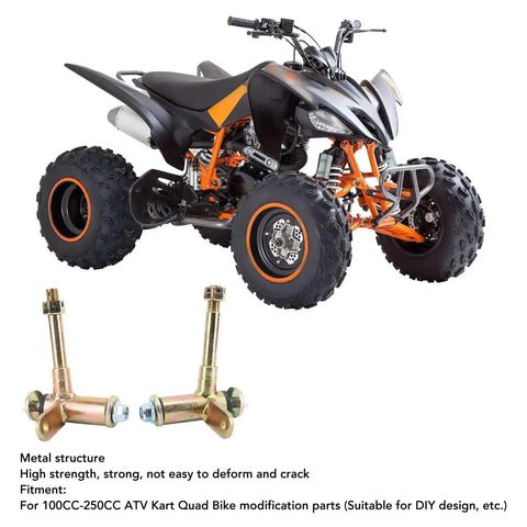 One Pair Universal Front Steering Knuckle For ATVs Go Karts And Quad Bikes, Beefed Up Heavy Duty Metal Spindle Accessory Replacement