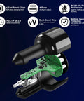 Ride Ready Hella Fast 240W Type C Car Charger featuring internal components and 4 ports for quick charging.