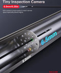 Dual Lens Articulating Borescope With Light Slim Probe And 5 Inch IPS Screen High-Res Imaging For Front And Side Angle Inspections In Engines Pipes And Machinery Time-Saving See Blind Spots And Repositioning Avoided. 6.5mm probe in metal pipe