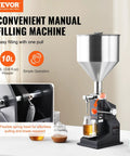 Easy Pull Down Manual Liquid Filler With 10 Liter Hopper And Adjustable 5 To 50 Ml Settings For Smooth Bottling Of Juice Shampoo Honey And Hobby Crafts Built Tough And Reliable on a workshop table.
