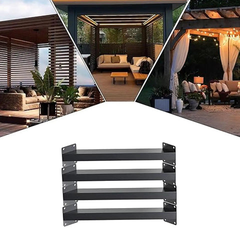 Heavy Duty 45 Degree Angle Brackets Matte Black Steel Corner Fasteners For Pergola Kits Wall Cabinets And Outdoor Builds, set of 4.