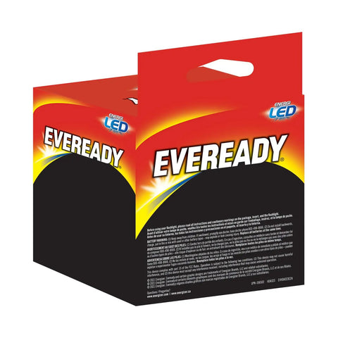 Packaging of Eveready LED batteries, compatible with LED Headlamp 200 Lumen IPX4 Water Resistant With Shatterproof Lens.