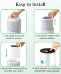Installation steps for 2 Pack Replacement Filter For H7126 Mini Air Purifier, 3 In 1 H13 True HEPA Air Filter For Dust Pollen And Allergies.