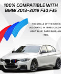 BMW Front Grille Insert Trims Snap On Mesh Grille Strips For 2013 To 2019 F30 F35 3 Series 11 Beam And 8 Beam Grilles in red, blue