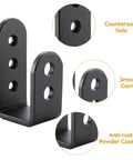Heavy Duty 2x4 Door Barricade Brackets U Shaped Security Braces For Indoor And Outdoor Doors Black Finish 2 Pack Rugged Carbon Steel