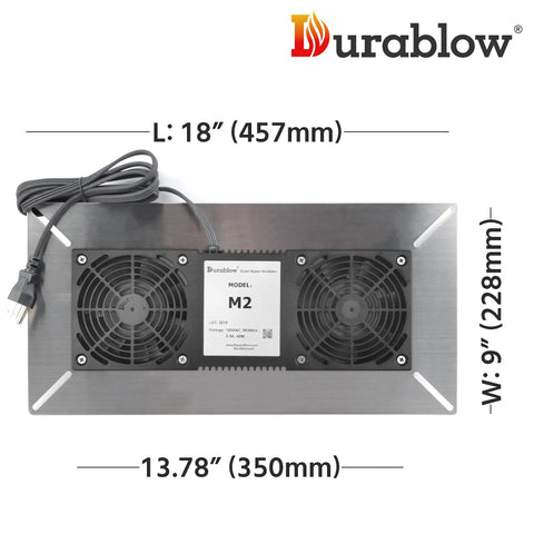 220 CFM Stainless Steel Crawl Space Vent Fan With Dual Fans For Foundation Venting Radon Mitigation And Basement Drying Freeze Protection Thermostat Keeps Air Fresh And Dry, dimensions labeled