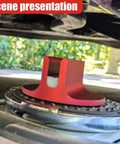 Universal Magnetic Jack Pad 0.37 Inch Slotted Jack Puck Pinch Weld Frame Rail Adapter For Cars SUVs Trucks Aluminum Red