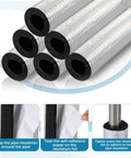 Six Nine Piece Pipe Insulation Foam Tubes With Elbow Set Self Adhesive Foam Pipe Covers Aluminum Foil Tape DIY install guide