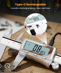 8 Inch Digital Caliper With Rechargeable Battery All Metal Micrometer Backlit LCD Inch To Mm And Fraction Conversion Auto Off