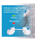 12-Inch Suction Shower Grab Bar With Ultra Grip Dual Locking Cups showing secure installation guide