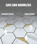 Hexagon Peel and Stick Metal Backsplash Tiles Kit, 12x12 Aluminum Mosaic, 10 Self Adhesive Sheets Covering 9 Sq Ft, Golden Finish