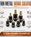 Pro Grade Metric Rivet Nut Mandrel Kit For M3 To M12 In Carbon Steel All In One Set With Three Configs 55Pc With 5 Mandrels And 50 Nuts 66Pc With 6 Mandrels And 60 Nuts And 77Pc With 7 Mandrels And 70 Nuts For DIY Auto And Fabrication, thin metal work solution