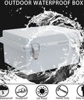 LuSumtly outdoor IP67 waterproof junction box with mounting plate, gray ABS plastic, 5.9 x 5.9 x 3.5 inches
