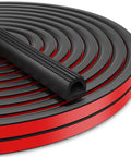EPDM Rubber D Shaped Weather Stripping 26Ft RV Door Seal With Strong Self Adhesive in black and red roll