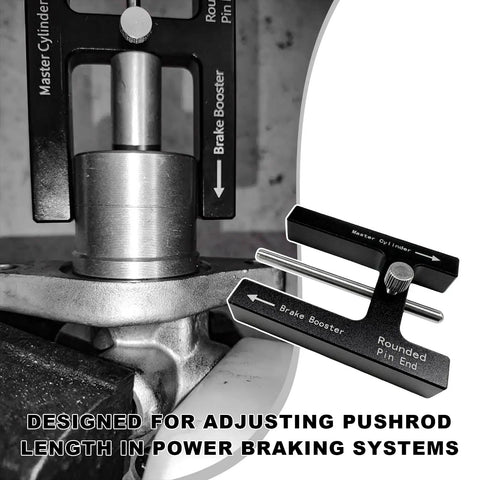 Aluminum Brake Booster Push Rod Adjustment Tool For Precise Master Cylinder Length And Pedal Feel, Universal Brake Rod Gauge For Most Vehicles, Improves Response And Smooth Braking, 3.4x2.6 in