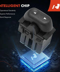 Power Window Switch That Fits Ford F150 Crown Victoria Expedition Mercury Grand Marquis Lincoln Mark LT Front And Rear Passenger Side Replacement 5L1Z14529BA 2L1Z14529AAB shown with intelligent chip