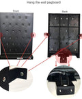 27 Peg Lab Drying Rack With Pegboard Mount For Bench Or Wall Use Glassware Drying Stand With Built In Draining Tray And 30 Inch Tubing Detachable Pegs Black Finish For Busy Science Labs, front and back view