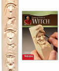 Carving Witch Faces Kit With Hand Cast Resin Study Stick Showing Four Stage Progression and 32 Page Booklet for Woodcarvers
